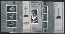 ** 2000/72-76 Regnum Mariánum Feketenyomat Emlékív Garnitúra Azonos Piros Sorszámmal - Autres & Non Classés
