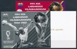 ** 2022 FIFA XXII. Labdarúgó VB Katar 3 Db-os Emlékív Garnitúra Azonos No. 00021, Közte Feketenyomat és Ajándék Kiadás - Sonstige & Ohne Zuordnung