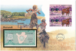 Burundi 1991. 10Fr Felbélyegzett Borítékban, Bélyegzéssel T:UNC Burundi 1991. 10 Francs In Envelope With Stamp And Cance - Ohne Zuordnung