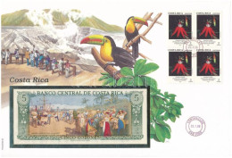 Costa Rica 1990. 5C Felbélyegzett Borítékban, Bélyegzéssel T:UNC Costa Rica 1990. 5 Colones In Envelope With Stamp And C - Non Classificati