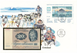 Dánia 1972. 20K Borítékon Grönlandi Bélyeggel, Bélyegzéssel T:UNC  Denmark 1972. 20 Kroner In Envelope With Greenlandic  - Zonder Classificatie