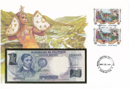 Fülöp-szigetek 1969. 1P Felbélyegzett Borítékban, Bélyegzéssel T:UNC Philippines 1969. 1 Piso In Envelope With Stamp And - Non Classés