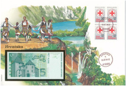 Horvátország 1993. 5K Felbélyegzett Borítékban, Bélyegzéssel T:UNC Croatia 1993. 5 Kuna In Envelope With Stamp And Cance - Non Classificati