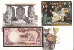 Kolumbia 1989. 100P Felbélyegzett Borítékban, Bélyegzéssel T:UNC Kolumbia 1989. 100 Pesos In Envelope With Stamp And Can - Zonder Classificatie
