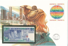 Szingapúr 1987. 1D Felbélyegzett Borítékban, Bélyegzéssel T:UNC Singapore 1987. 1 Dollar In Envelope With Stamp And Canc - Ohne Zuordnung