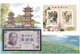 Tajvan 1972. 50Y Felbélyegzett Borítékban, Bélyegzéssel T:UNC Taiwan 1972. 50 Yuan In Envelope With Stamps And Cancellat - Zonder Classificatie