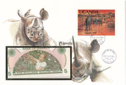 Uganda 1982. 5Sh Felbélyegzett Borítékban, Bélyegzéssel T:UNC Uganda 1982. 5 Schilling In Envelope With Stamp And Cancel - Non Classés