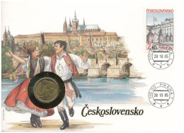 Csehszlovákia 1985. 1K Al-bronz Felbélyegzett Borítékban, Bélyegzéssel T:AU  Czechoslovakia 1985. 1 Koruna Al-bronze In  - Non Classés