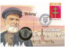Fehéroroszország Felbélyegzett Borítékban, Bélyegzéssel, Német Nyelvű Tájékoztatóval, Benne Oroszország 1992. 20R Cu-Ni  - Unclassified