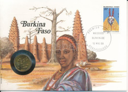 Közép-afrikai Államok 1989. 10Fr Al-bronz "Burkina Faso" Felbélyegzett Borítékban, Bélyegzéssel, Német Nyelvű Leírással  - Non Classés