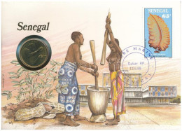 Közép-afrikai Államok 1989. 25Fr Al-bronz "Szenegál" Felbélyegzett Borítékban, Bélyegzéssel, Német Nyelvű Leírással T:UN - Unclassified