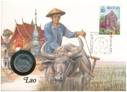 Laosz 1988. 10K Cu-Ni Borítékban, Bélyegzéssel T:UNC Laos 1988. 10 Kip Cu-Ni "Five-masted Clipper" In Envelope With Stam - Unclassified