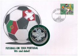 Libéria 2004. 5$ Ag "Labdarúgó Európa Bajnokság 2004 - Svájci Válogatott, St. Jakob Park, Bázel" Felbélyegzett Borítékba - Ohne Zuordnung