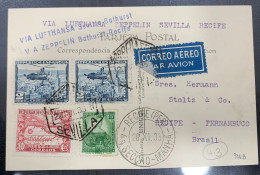 AÑO 1935. SEVILLA/ RECIFE (BRASIL) - Lettres & Documents