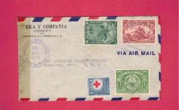 Honduras - Lettre De 1944 Pour Les USA EUAN - YT N° PA 117, PA 124, PA 127 Et Timbre De Bienfaisance Croix-rouge à 1 C - Red Cross