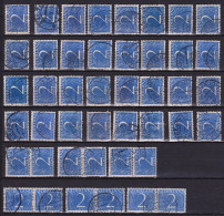 Nog Uit Te Zoeken STEMPELS Op 1946-47 Cijfer 2 Cent Blauw NVPH 461 (44 X) Zie Scan ! - Marcophilie