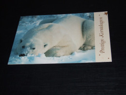 75096- CA.  10  X 14,5 CM. DOUBLE CARD- BEREN / BEARS / BÄREN / OURS / ORSI - PRETTIGE FEESTDAGEN / MERRY CHRISTMAS - Bears