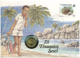 Seychelles-szigetek 1990. 10c Felbélyegzett Borítékban, Bélyegzéssel, Német Nyelvű Leírással T:UNC Seychelles 1990. 10 C - Sin Clasificación