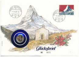 Svájc 1982. 1r Bronz, "Glücksbrief" Felbélyegzett, Sorszámozott érmés Borítékban, Bélyegzéssel T:UNC,AU Switzerland 1982 - Non Classés