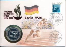 Uganda 1996. 1000Sh Cu-Ni "Atlantai Olimpia 1996 - Berlin" Felbélyegzett Borítékban, Bélyegzéssel T:PP  Uganda 1996. 100 - Sin Clasificación