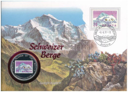 Uganda 1996. 1000Sh Cu-Ni "Svájci Hegyek - Jungfraujoch" Felbélyegzett Borítékban, Alkalmi Bélyegzéssel T:UNC Uganda 199 - Unclassified
