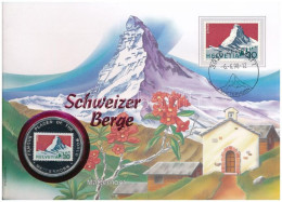 Uganda 1996. 1000Sh Cu-Ni "Svájci Hegyek - Matterhorn" Felbélyegzett Borítékban, Alkalmi Bélyegzéssel T:UNC Uganda 1996. - Ohne Zuordnung