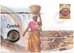 Zambia 1983. 2ng Felbélyegzett Borítékban, Bélyegzéssel, Német Nyelvű Leírással T:UNC Zambia 1983. 2 Ngwee In Envelope W - Sin Clasificación