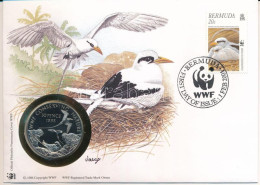 Bermuda Boríték, Benne Ascension-sziget 1998. 50p Cu-Ni "Világ Vadvédelmi Alap (WWF) - Természetvédelem" Forgalomba Nem  - Sin Clasificación
