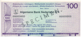 Hollandia DN "Általános Holland Bank" 100G "SPECIMEN" Utazási Csekk T:AU Jobb Szélen Hátoldalt Ragasztónyom  Netherlands - Sin Clasificación