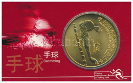 Kína 2008. "XXIX. Nyári Olimpia, Peking - Úszás" Kétoldalas Cu-Zn-bronz Emlékérem Eredeti, "2008-as Pekingi Nyári Olimpi - Ohne Zuordnung
