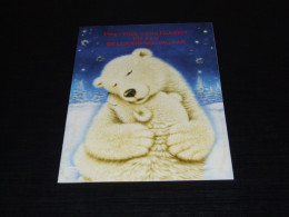 75097- CA.  10  X 14 CM. DOUBLE CARD- BEREN / BEARS / BÄREN / OURS / ORSI - PRETTIGE FEESTDAGEN / MERRY CHRISTMAS - Bears