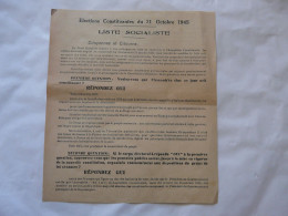 TRACT - LISTE SOCIALISTE - Elections Du 21 Octobre 1945 - Documentos Históricos