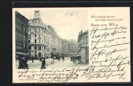 AK Wien, Mariahilferstrasse Mit Cafe Casa Piccola Und Pferdebahn  - Other & Unclassified