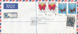 Sierra Leone Registered Air Mail Cover Sent To Denmark 30-3-1991 Topic Stamps - Sierra Leona (1961-...)