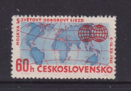 CZECHOSLOVAKIA  - 1961 WFTU 60h Never Hinged Mint - Unused Stamps