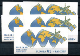 RC 27490 SUEDE 1991 LOT DE 5 CARNETS EUROPA NEUFS ** MNH TB - Ongebruikt