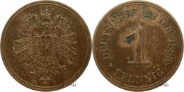 Allemagne - Empire - Guillaume Ier - 1 Pfennig 1886 G - TTB+/AU50 Taches - Très Rare - Mon5177 - 1 Pfennig