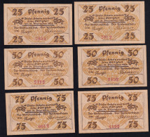 6x Klein-Nordende-Lieth: Je 2x 25, 50 + 75 Pfennig 1921 - [11] Lokale Uitgaven