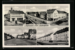 AK Hannover, Am Mittelfelde, Kirche Am Rübezahlplatz, Lehrter Platz  - Lehrte