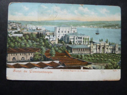 T2 - Salut De Constantinople - De Dolma-Bagtche Au Bosphore - 1904 - Cachet Poste-Française Galata - Turquie