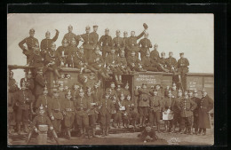 Foto-AK Altengrabow, Soldaten Bei Der Abfahrt Aus Der Kaserne 1907  - Other & Unclassified