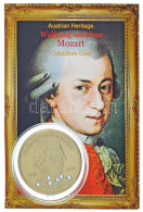 Ausztria DN "Wolfgang Amadeus Mozart" Cu Emlékérem Swarowski Kristállyal Kapszulában, Díszlapon (30mm) T:UNC Austria ND  - Unclassified