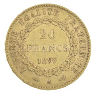 Franciaország 1897A 20Fr Au (6,48g/0.900) T:XF,VF / France 1897A 20 Francs Au (6,48g/0.900) C:XF,VF Krause KM#825 - Sin Clasificación