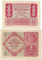 Ausztria 1922. 1K + 2K T:AU,XF Austria 1922. 1 Krone + 2 Kronen C:AU,XF - Non Classés