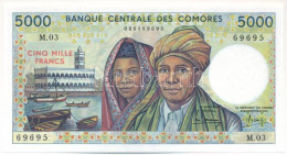 Comore-szigetek DN (1986-1994) 5000Fr T:UNC Comoro Islands ND (1986-1994) 5000 Francs C:UNC Krause P#12 - Sin Clasificación