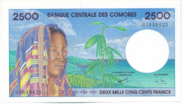 Comore-szigetek DN (1997-2005) 2500Fr T:AU Comoro Islands ND (1997-2005) 2500 Francs C:AU Krause P#13 - Non Classificati