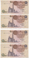 Egyiptom 1982-1984. 1P (4x) Páronként Sorszámkövetők T:UNC,AU Egypt 1982-1984. 1 Pound (4x) Consecutive Serials In Pairs - Unclassified
