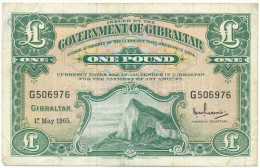 Gibraltár 1965. 1P T:F Gibraltar 1965. 1 Pound C:F Krause P#18.a - Zonder Classificatie