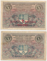 Szerb-Horvát-Szlovén Királyság 1919. 1/2D (2xklf) Az Egyik Felülbélyegzés Nélkül, A Másik Piros "2K" Felülbélyegzéssel T - Sin Clasificación