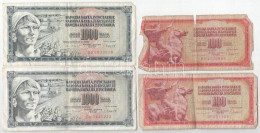 Jugoszlávia 1981. 100D (2x) + 1000D (2x) T:F-G Yugoslavia 1981. 100 Dinara (2x) + 1000 Dinara (2x) C:F-G - Sin Clasificación